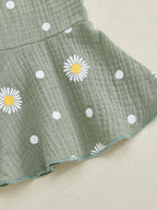 Baby Toddler Girls Summer Overalls Infants Sleeveless Daisy Floral Print Suspender Flared Pants