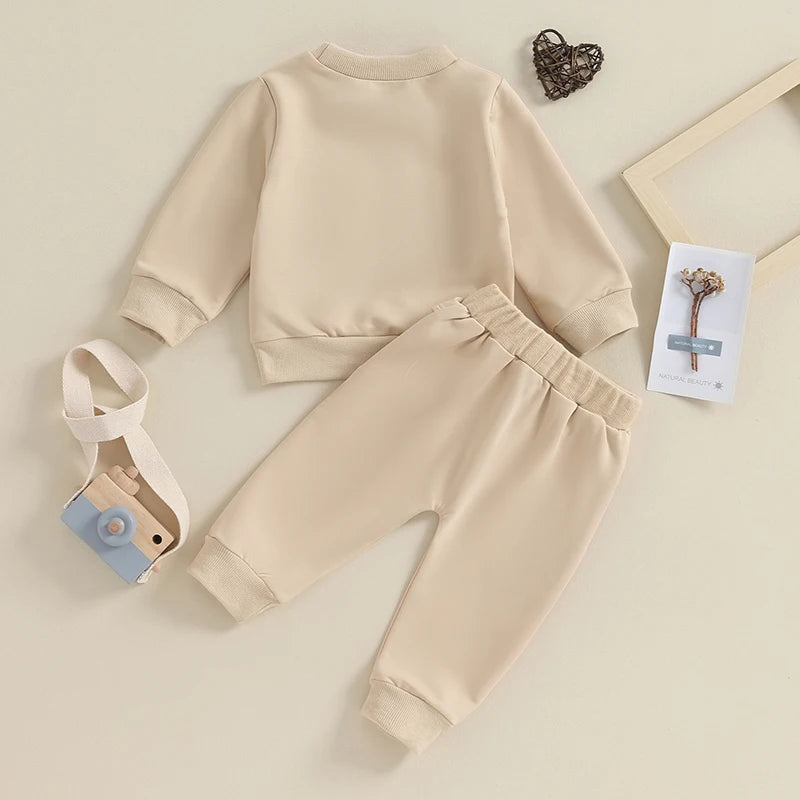 Toddler Baby Boy 2Pcs Fall Winter Outfits Long Sleeve Letter Mama's Boy Crewneck Top Jogger Pants Set