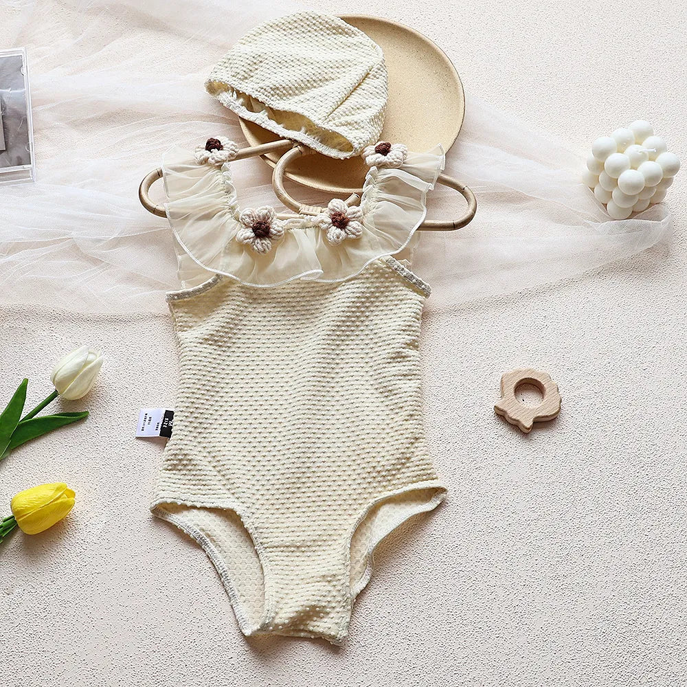 Girls Floral Swimming Suit