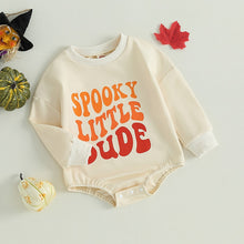Load image into Gallery viewer, Baby Boy Girl Bodysuit Halloween Long Sleeve Letter &amp; Cartoon Print Jumpsuit Romper
