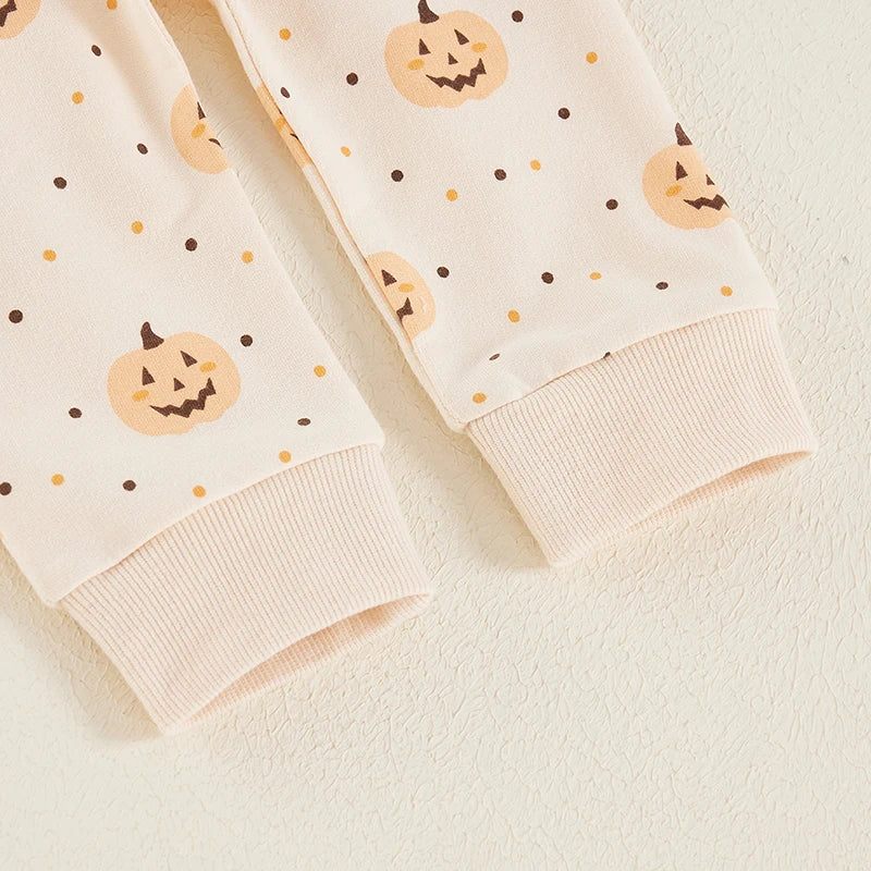 Baby Toddler Girls Boys 2Pcs Halloween Long Sleeve O Neck Pumpkin Print Top Pants Outfit Set