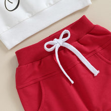 Load image into Gallery viewer, Baby Toddler Boys Girls 2Pcs Christmas Outfits Letter Print Santa Baby Long Sleeve Crew Neck Top Solid Color Long Pants Set
