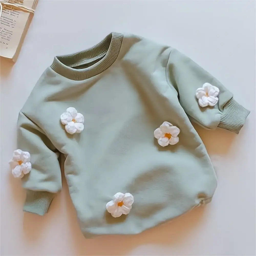 Baby Girls Boys Flowers Clouds Bubble Romper Long Sleeve Bodysuit