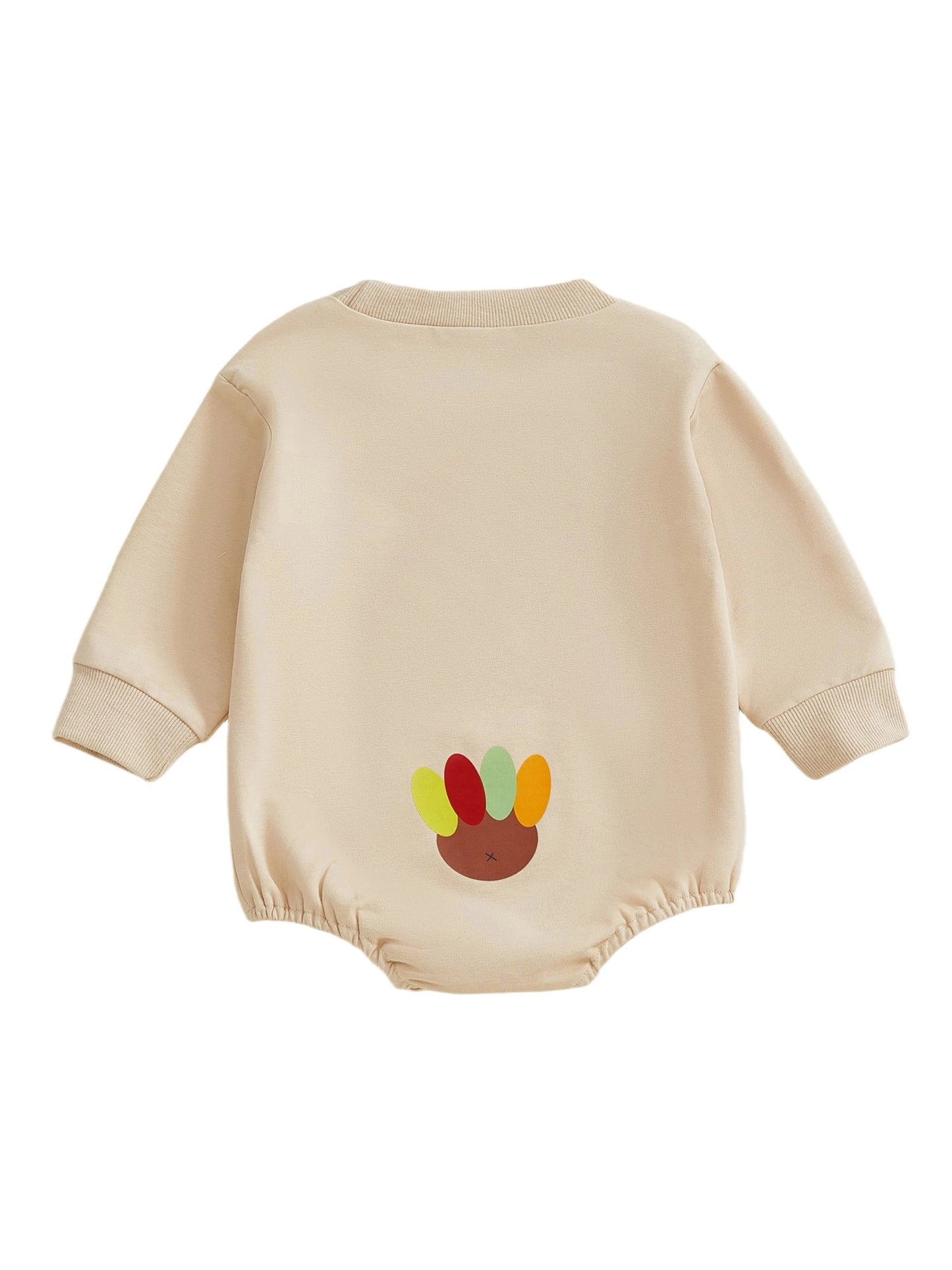 Baby Girl Boy Little Turkey Thanksgiving Day Romper Long Sleeve O Neck Turkey Letter Print Jumpsuit