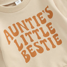 Load image into Gallery viewer, Baby Toddler Boys Girls 2Pcs Clothes Set Letter Auntie&#39;s Little Bestie Print Long Sleeve Pullover Top Jogger Pant Outfit
