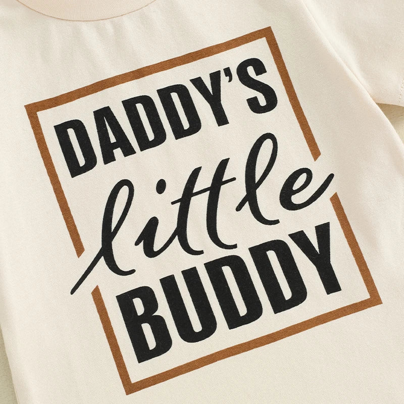 Toddler Baby Boy 2Pcs Daddy's Little Buddy Short Sleeve Shirt Top and Shorts Set Outfit