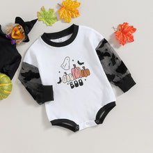 Load image into Gallery viewer, Baby Boy Girl Halloween Bodysuit Mesh Long Sleeve Round Neck Ghost Print Jumpsuit Clothes Romper
