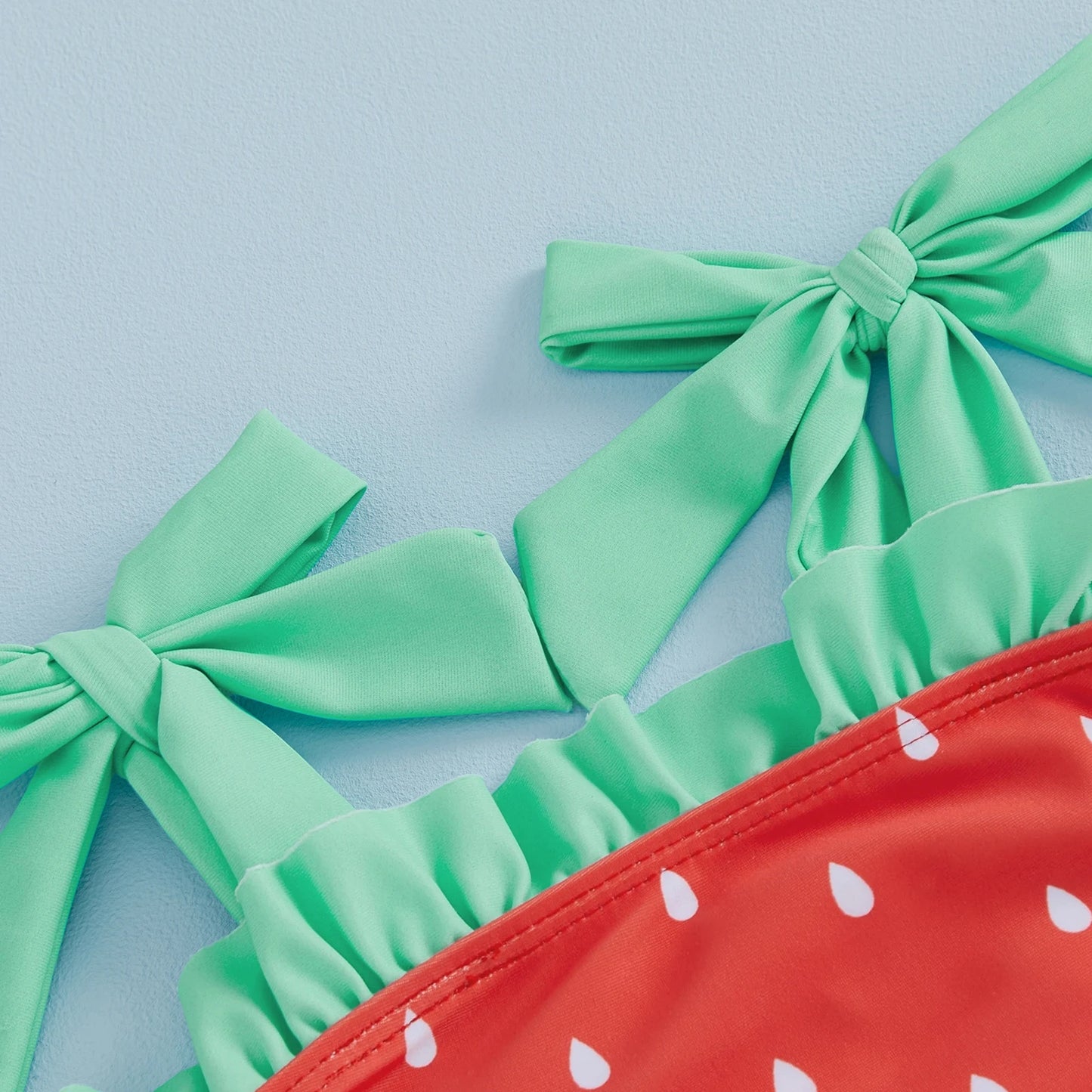 Baby Toddler Girls Swimsuit Watermelon Print Sleeveless Tie Shoulder Bathing Suit Baby Swimwear Romper