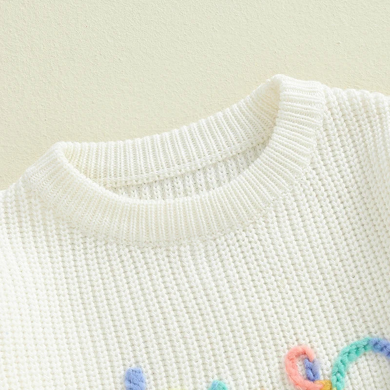 Toddler Kids Girls Boys Sweater Birthday Two / Three / Four / Five / Six Year Old Number Letter Embroidery Crew Neck Long Sleeve Pullover Fall Top