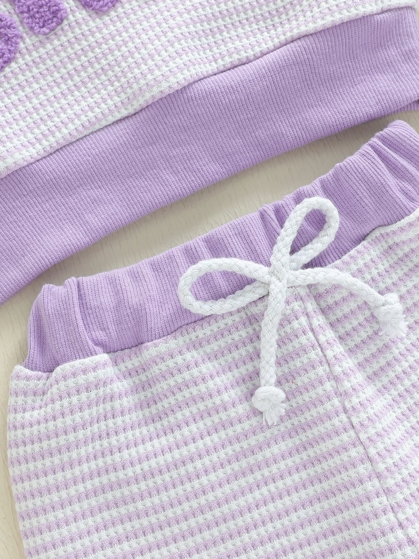 Baby Toddler Girl 2Pcs Auntie's Little Bestie Outfits Long Sleeve Letter Top Elastic Waist Pants Set Clothes