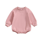 Baby Girls Boys Bodysuit Solid Crew Neck Long Sleeve Jumpsuits Fall Clothes Romper