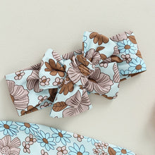 Load image into Gallery viewer, Baby Girl 2Pcs Fall Romper Outfits Long Sleeve Floral Print Zip Up Jumpsuit Headband Boy Set
