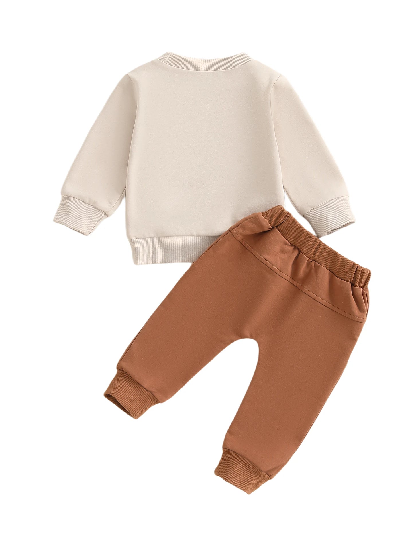 Baby Toddler Boys 2Pcs Jesus Loves Me Fall Outfit Letter Print Long Sleeve Top and Elastic Pants 2Piece Clothes Jogger Set