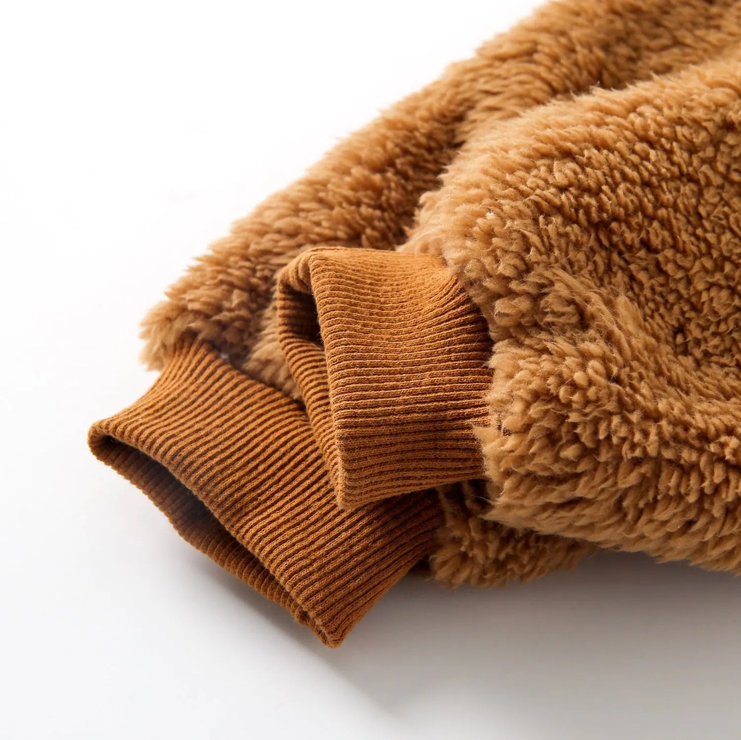 Baby Toddler Boy Girl 2Pcs Bear Winter Clothes Set Zipper Hooded Top with Ears Pant Suit Thick Warm Fleece Two Piece Jogger Set Outfit