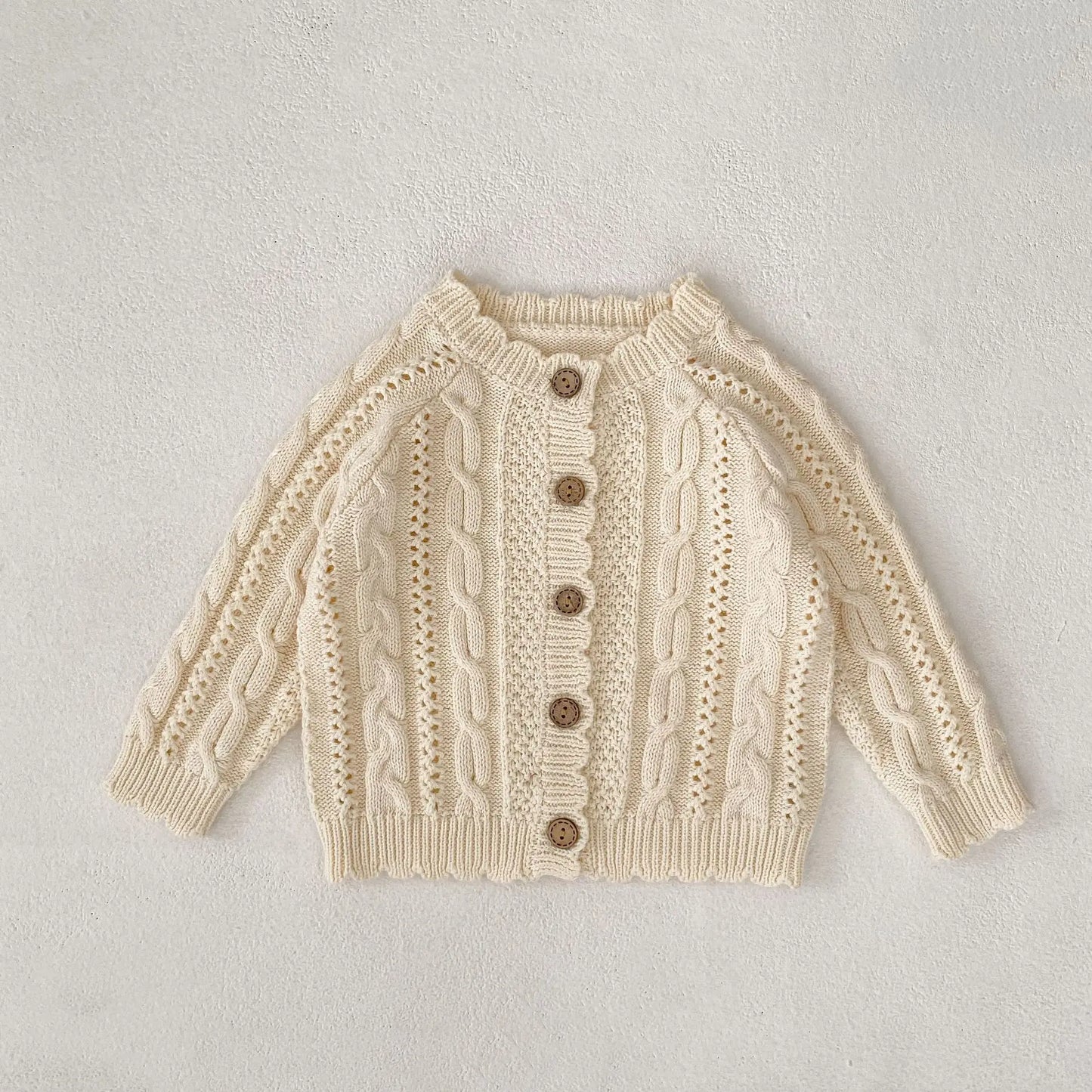 Baby Toddler Girl Sweater Cardigan Winter Clothes Long Sleeve Knitwear Warm Thick Button Up Knit Top