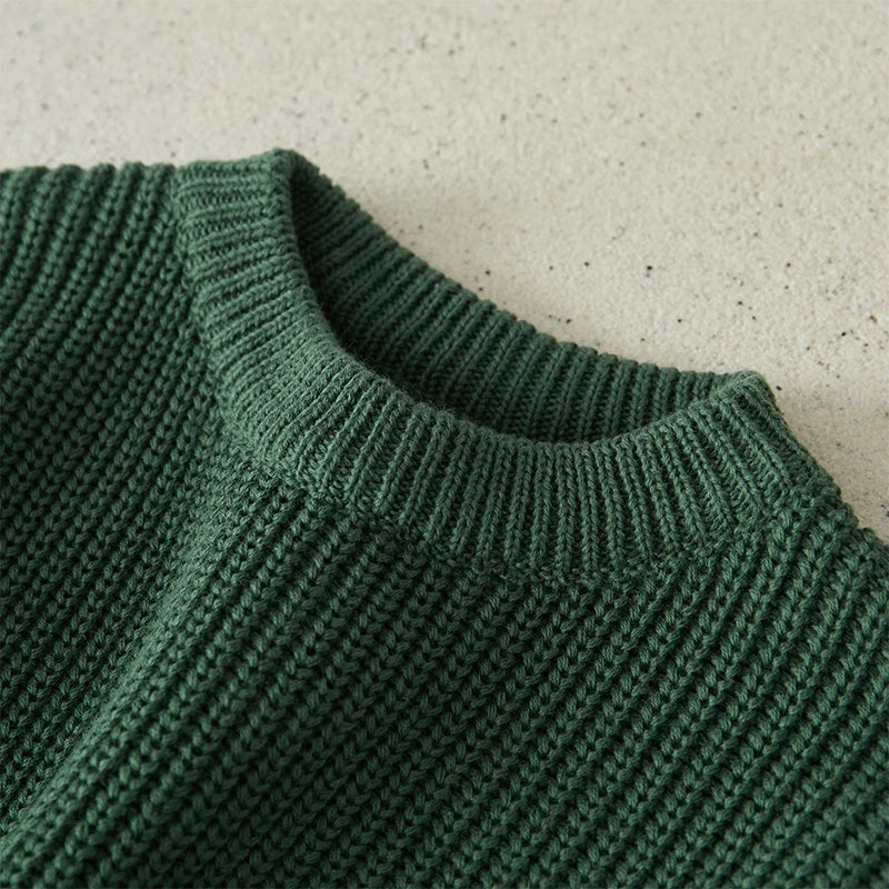 Baby Toddler Girls Boys Sweaters Knitting Pullovers Tops Solid Color Basic Cotton Long Sleeve Sweater Top