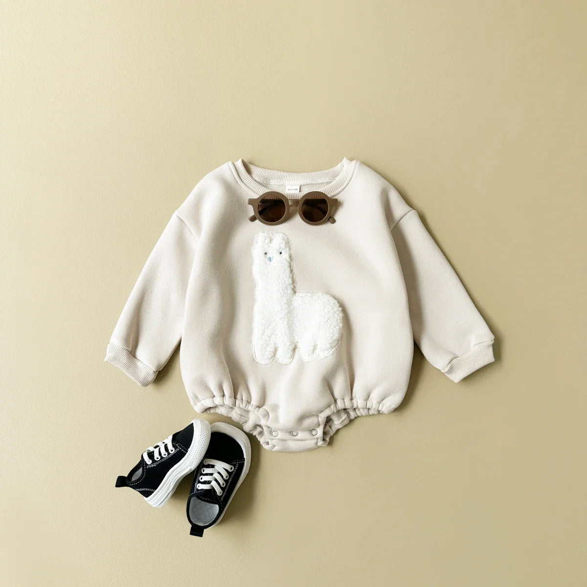 Fuzzy Llama Bodysuit Romper