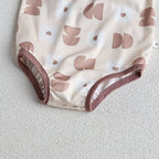 Baby Girls Floral Bandage Swimsuit With Hat Set