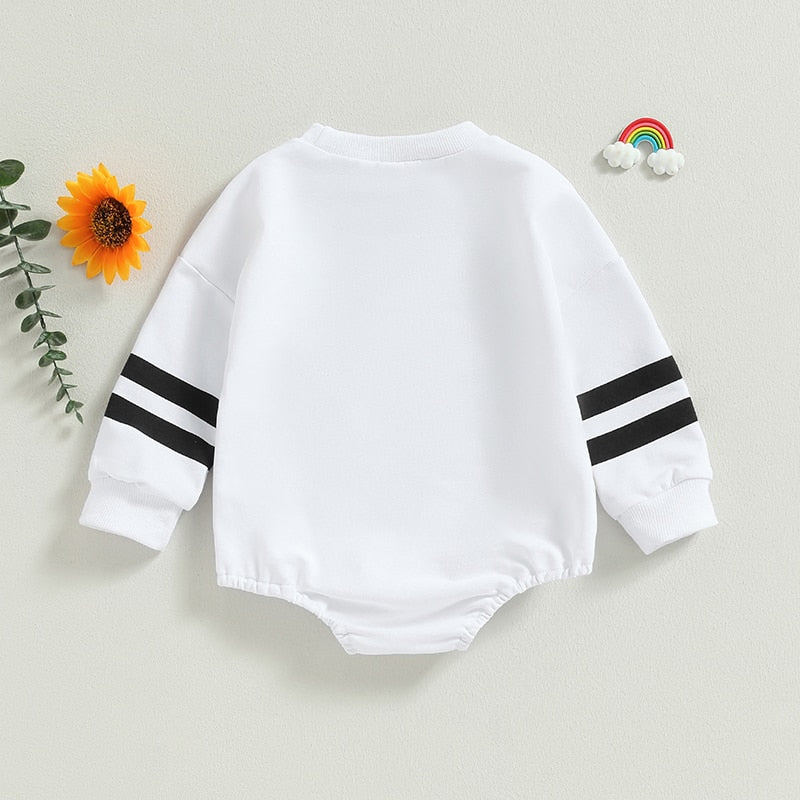 Toddler Baby Boy Girl Bodysuit Football Season Ready for Kickoff Print Long Sleeve Romper