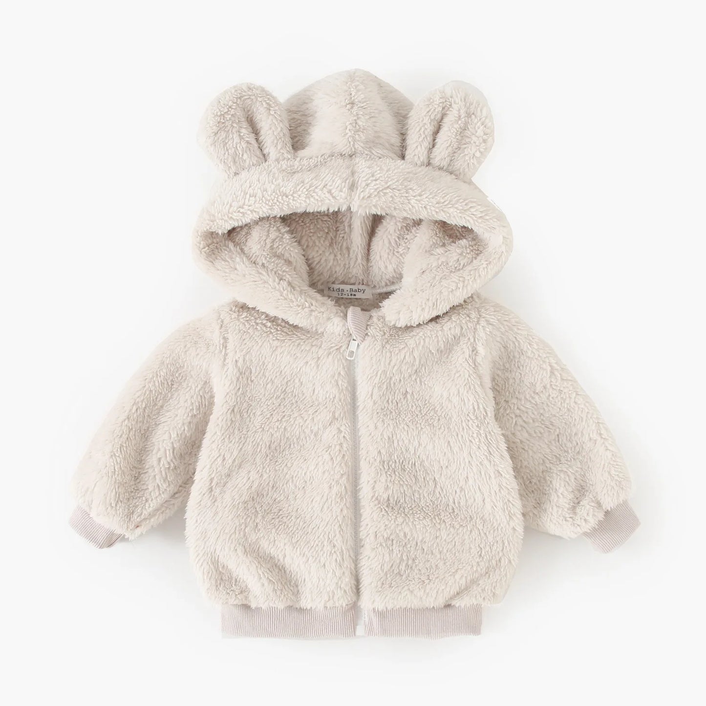 Baby Toddler Boy Girl 2Pcs Bear Winter Clothes Set Zipper Hooded Top with Ears Pant Suit Thick Warm Fleece Two Piece Jogger Set Outfit