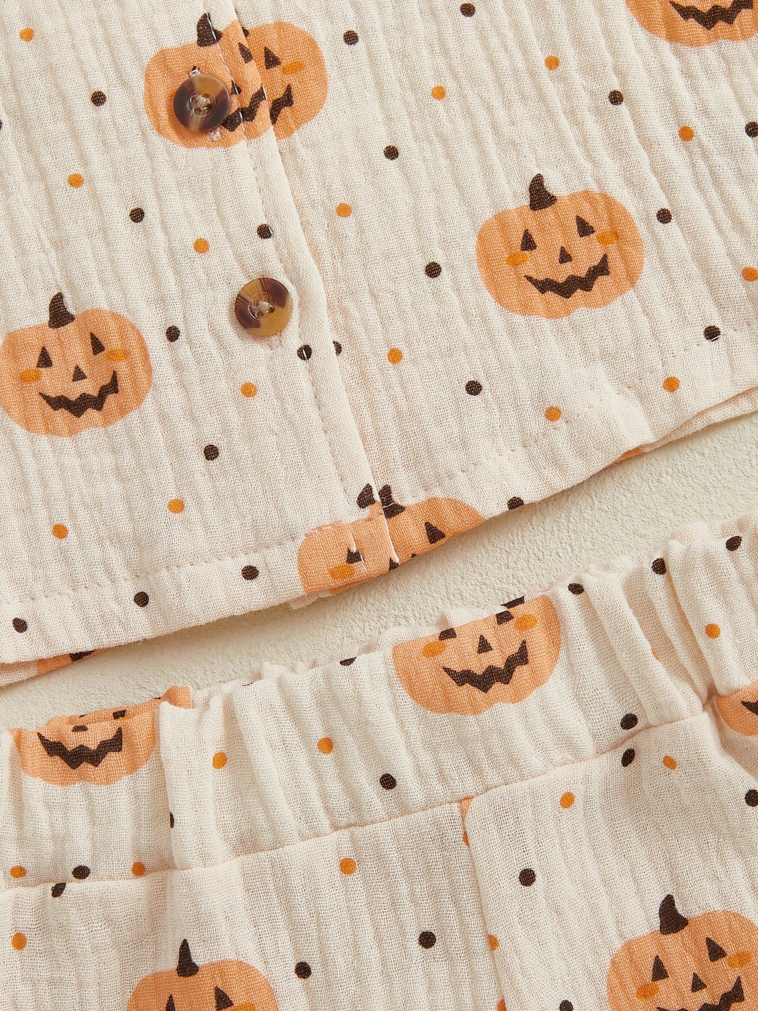 Baby Toddler Boys Girls 2Pcs Halloween Outfit Pumpkin Print Long Sleeve Shirt + Pants Set Loungewear