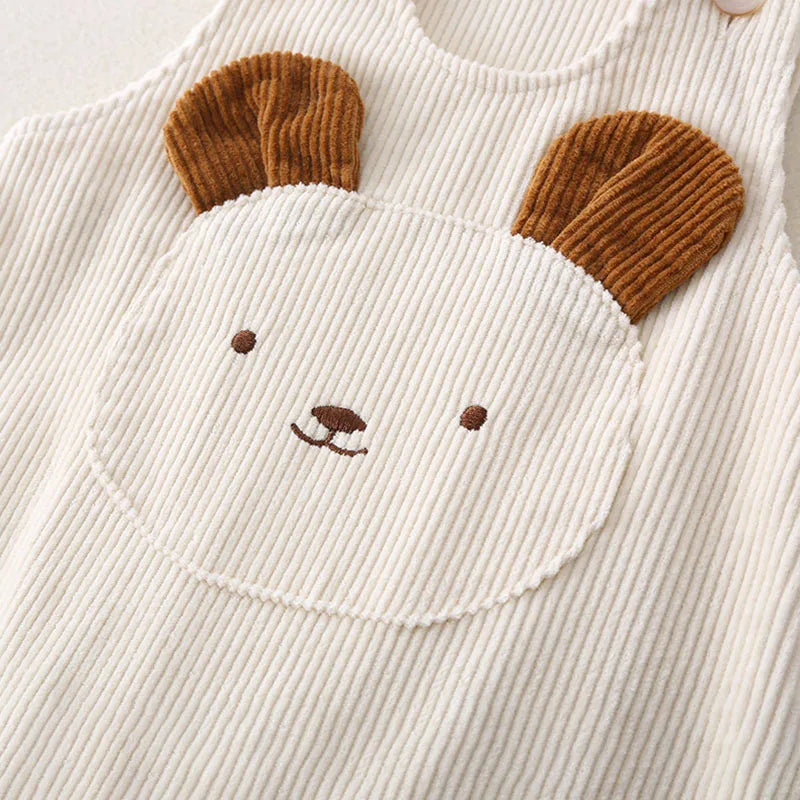 Corduroy Cartoon Bear Jumpsuit Romper