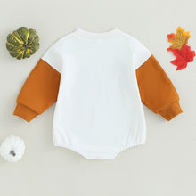 Load image into Gallery viewer, Baby Boy Girl Halloween Bodysuit Long Sleeve Cutest Pumpkin Print Patchwork Jumpsuit Romper

