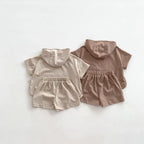 Smile Print Hoodie Shorts Set
