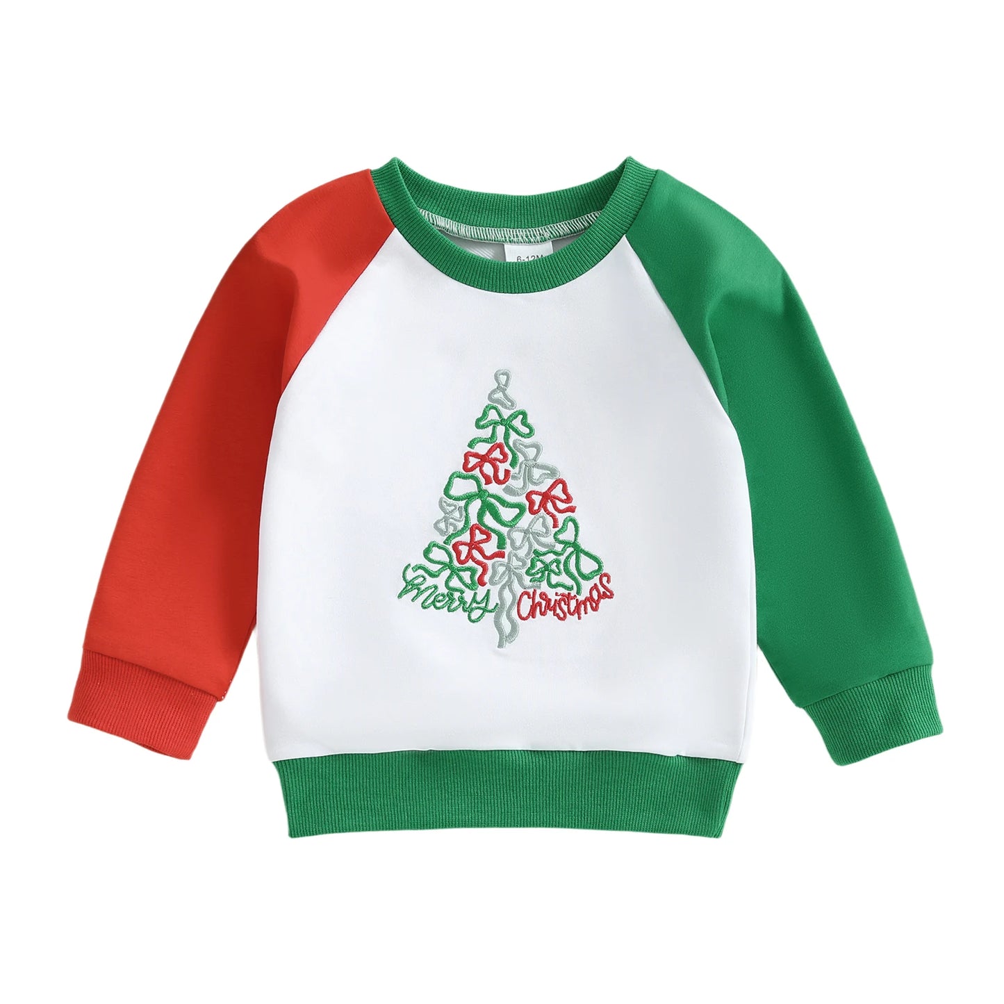 Baby Toddler Boys Girls Long Sleeve Pumpkin/Ghost/Christmas Tree Embroidery Crew Neck Top