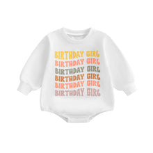 Load image into Gallery viewer, Baby Girls Boys Bubble Romper Birthday Boy / Girl Letter Print Long Sleeve Bodysuit
