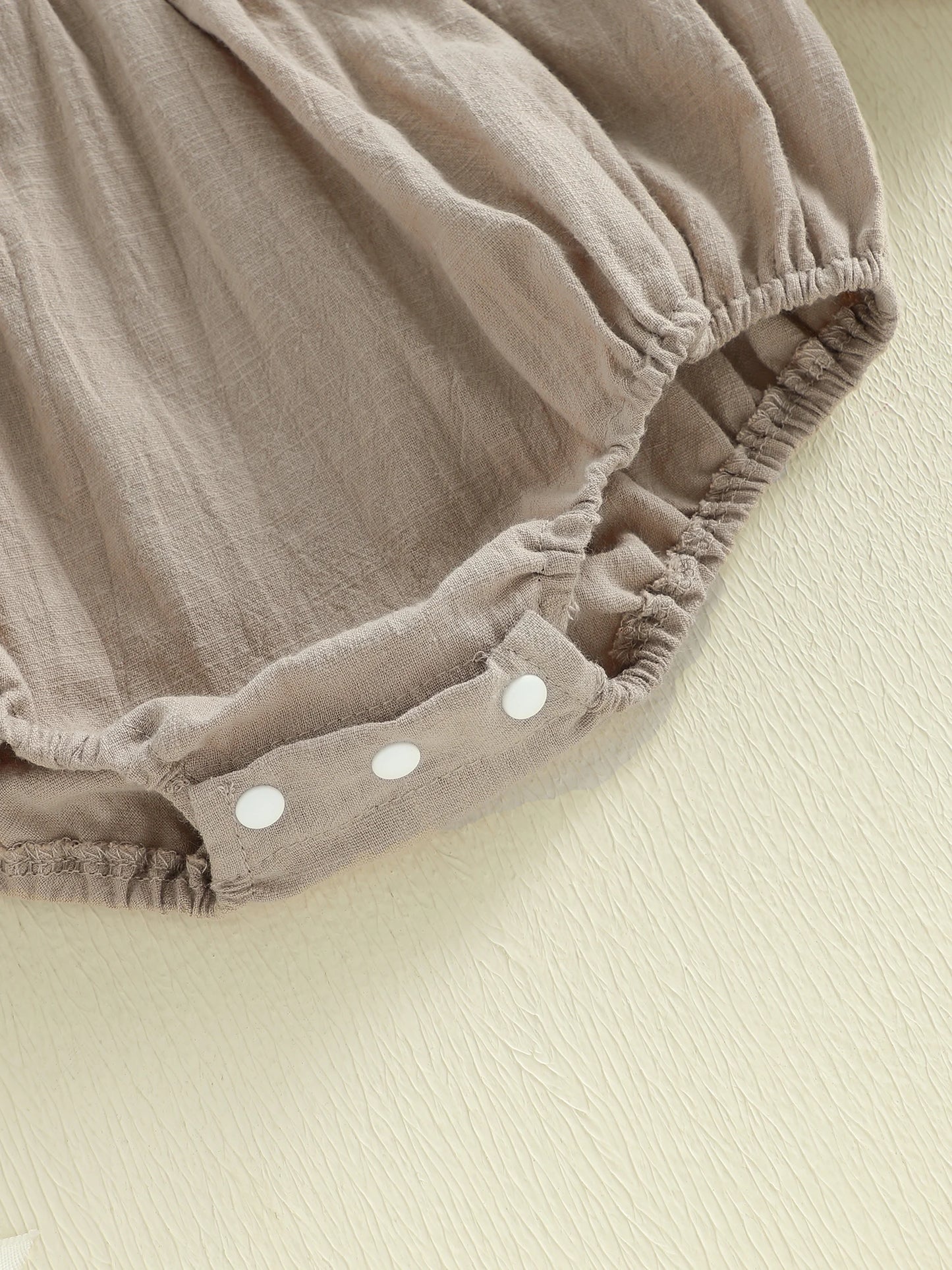 Baby Girl 2Pcs Spring Romper Solid Color Long Sleeves Round Neck Ruffled Bodysuit and Matching Bow Headband Set