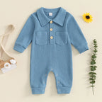 Turn Down Collar Boys Jumpsuit Romper