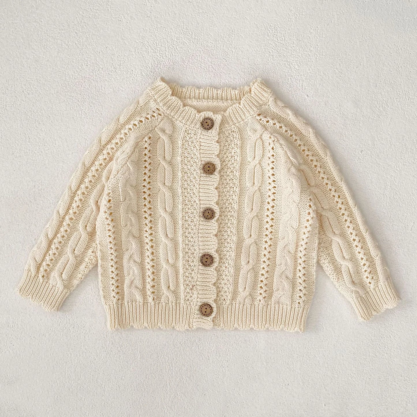 Baby Toddler Girl Sweater Cardigan Winter Clothes Long Sleeve Knitwear Warm Thick Button Up Knit Top