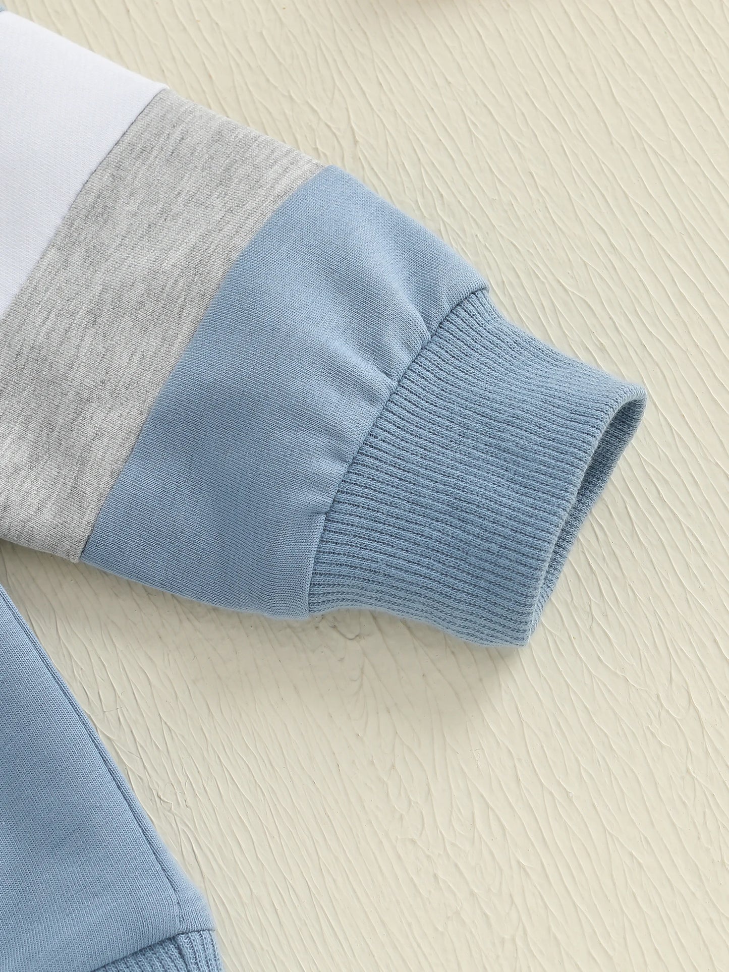 Baby Toddler Boys 2Pcs Casual Clothes Set Color Patchwork Long Sleeve Pullover Top with Elastic Waist Jogger Pants