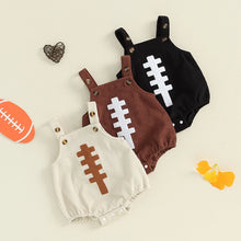 Load image into Gallery viewer, Baby Boys Girls Corduroy Overalls Sleeveless Football Embroidery Romper Fall
