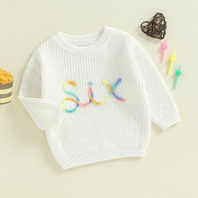 Load image into Gallery viewer, Toddler Kids Girls Boys Sweater Birthday Two / Three / Four / Five / Six Year Old Number Letter Embroidery Crew Neck Long Sleeve Pullover Fall Top
