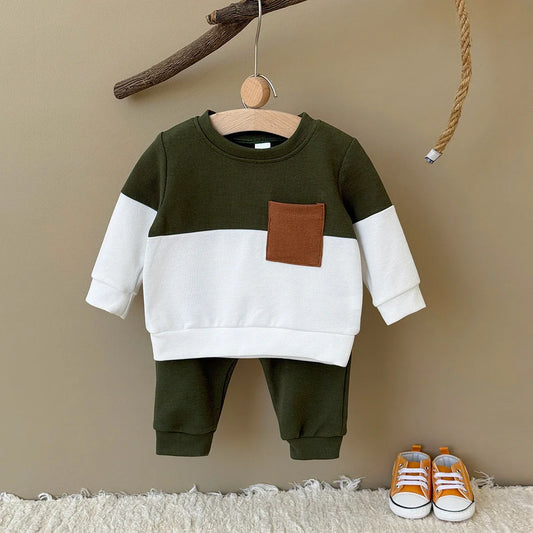Green Splicing Sports Set