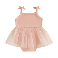 Load image into Gallery viewer, Baby Girls Romper Mesh TuTu Dress Skirt Summer Tie Tank Strap Sleeveless Square Neck Jumpsuit
