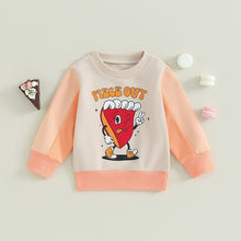 Load image into Gallery viewer, Baby Toddler Boys Girls Fall Cartoon Pie Letter Print Piece Out Long Sleeve Round Neck Pullover Loose Tops
