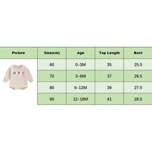 Load image into Gallery viewer, Baby Girls Boys Romper Long Sleeve Crew Neck Happy Letters Print Jumpsuit Clothes
