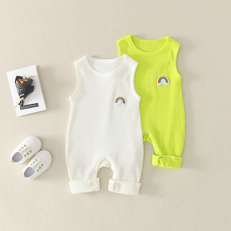 Rainbow Sleeveless Tank Playsuit Romper