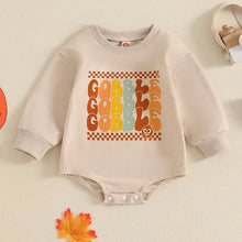 Load image into Gallery viewer, Baby Girls Boys Thanksgiving Gobble Bubble Romper Letter Turkey Print Long Sleeve Fall Jumpsuit
