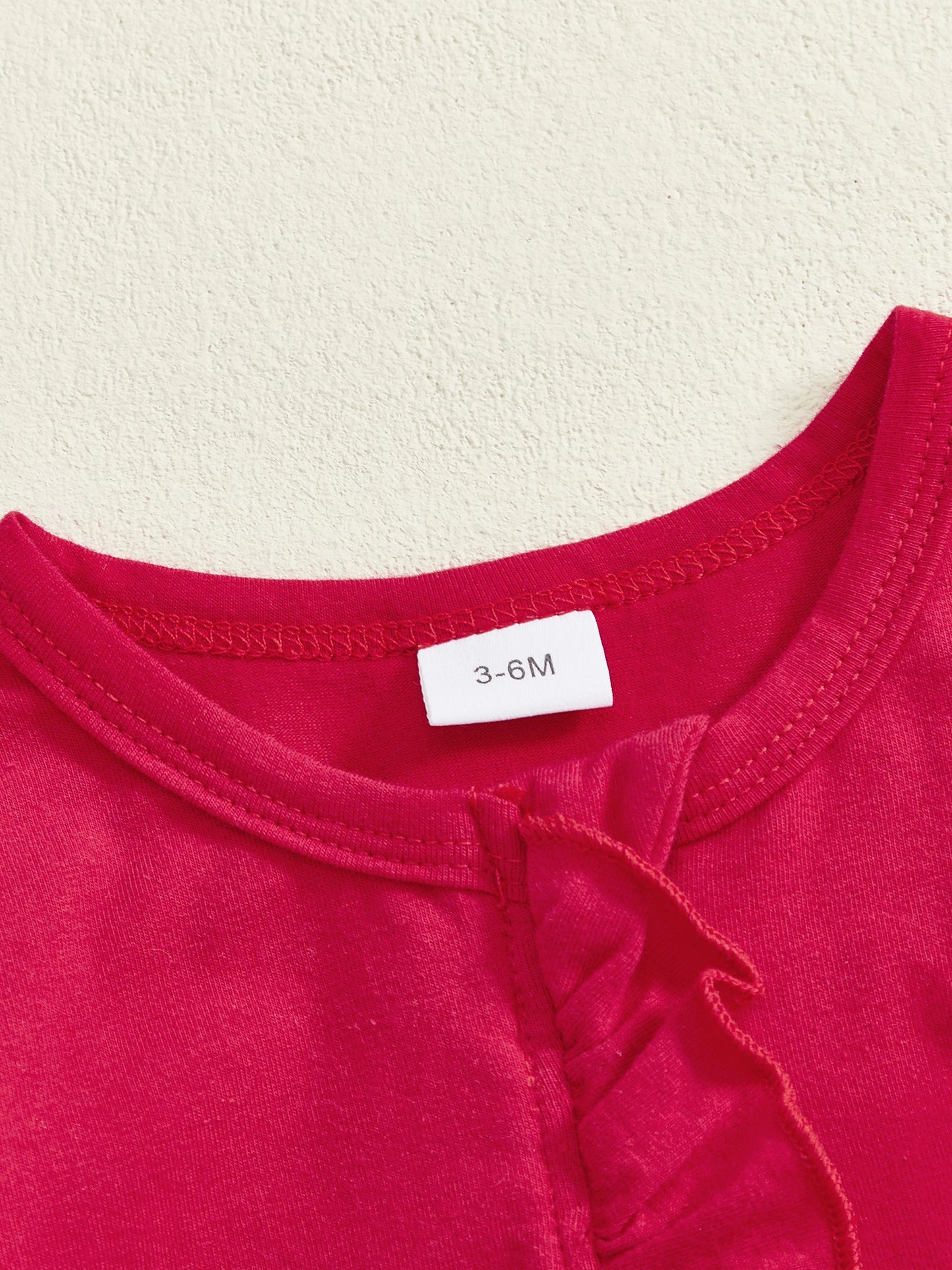 Baby Girl Bell Bottom Romper Fashionable Santa Claus Print Ho Ho Ho Bottom Round Neck Long Sleeve Ruffled Jumpsuit