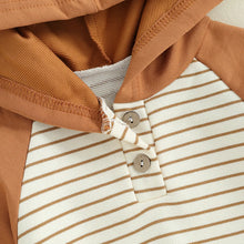 Load image into Gallery viewer, Baby Boys Girls Rompers Clothes Long Sleeve Striped Hooded Jumpsuits
