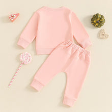 Load image into Gallery viewer, Baby Toddler Girls 2Pcs Halloween Outfit Bow Pumpkin Print Long Sleeve Top and Elastic Pants Set
