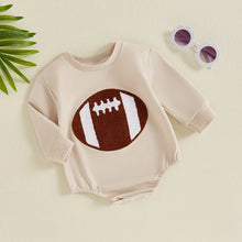 Load image into Gallery viewer, Baby Boy Girl Bodysuit Football Embroidered Long Sleeve Fall Jumpsuit Romper
