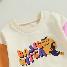 Load image into Gallery viewer, Baby Girls Boys Long Sleeve Bodysuit Halloween Hello Pumpkin Wicked Cute Basic Witch Print Romper
