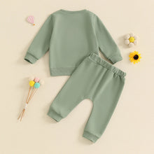 Load image into Gallery viewer, Baby Toddler Girls 2Pcs Outfit Embroidery Rainbow Long Sleeve Crew Neck Top with Elastic Waist Pants Set
