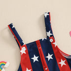 Baby Boys Girls 4th of July Romper Stars and Stripes Pattern Infant Overalls Sleeveless Tank Jumpsuit