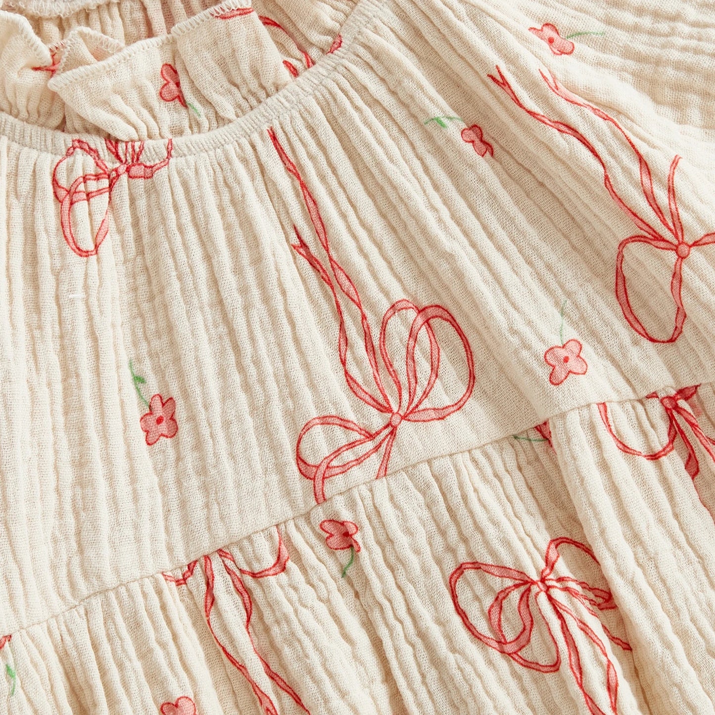 Baby Girls 2Pcs Outfit Cute Short Sleeve Round Neck Bow Flower Print Jumpsuit with Headband Set